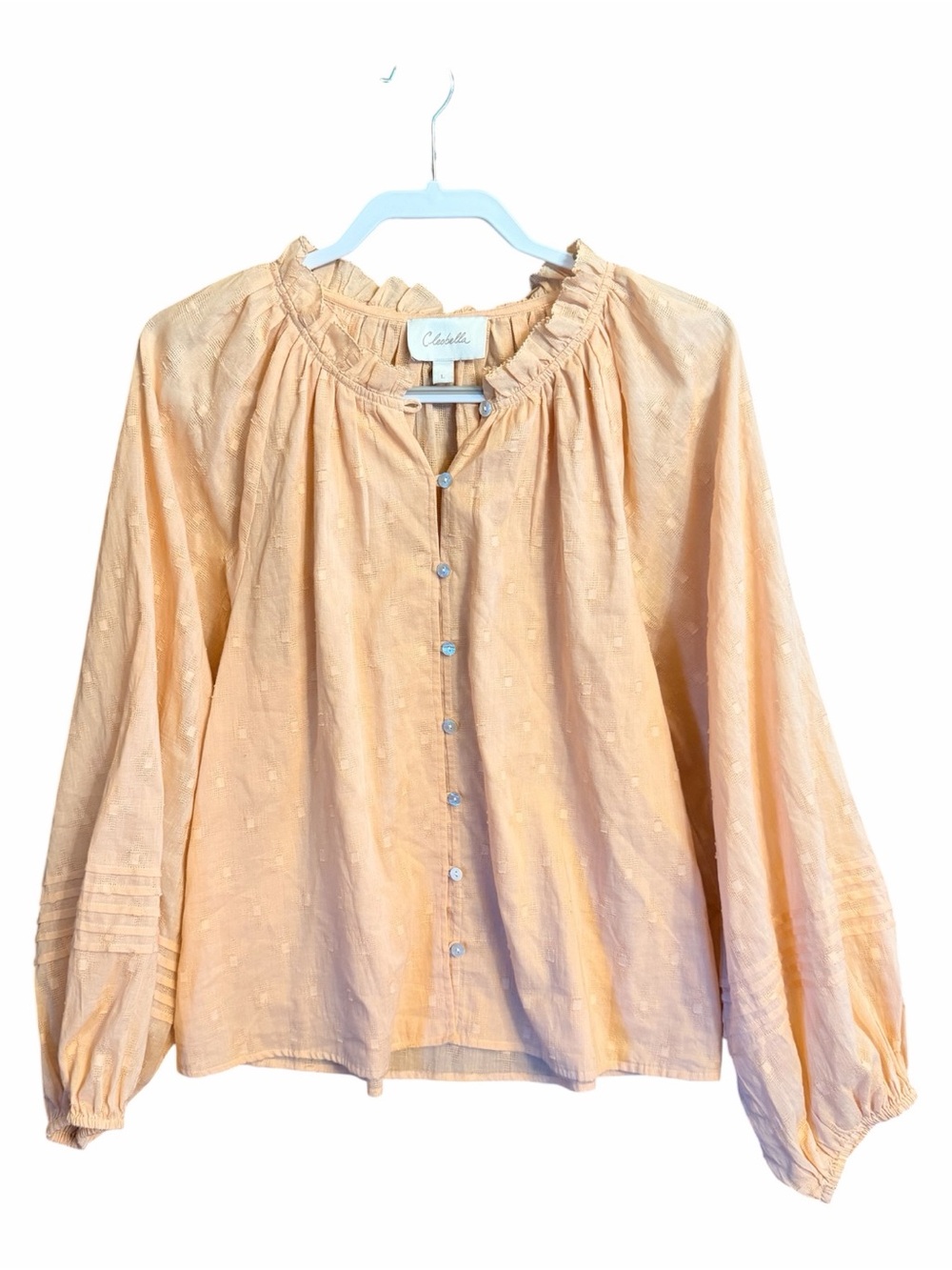 Cleobella 100% Cotton Peasant Long Sleeve Shirt Size Large - Picture 3 of 12